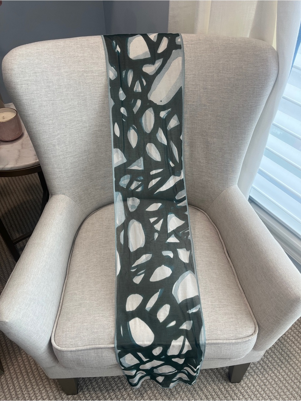 Stunning J. Hughes Abstract Watercolor Scarf